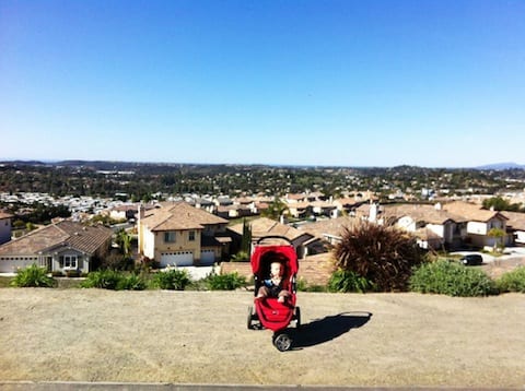Photograph your baby ALONE on a stroller walk
